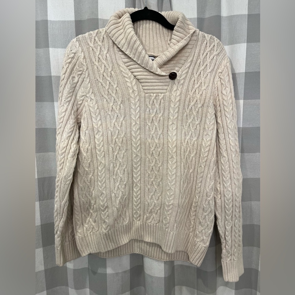 Croft & Barrow Cream Cable Knit Turtleneck Sweater